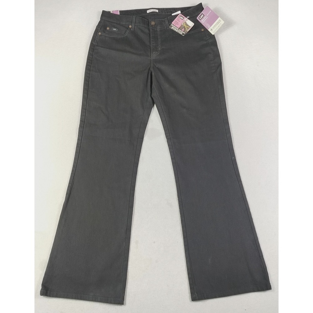 Lee Slender Secret Bootcut Jeans Womens 14 Medium Black Stretch Mid Rise Denim